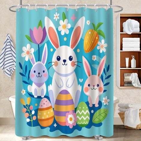Rideau de douche imperméable en polyester 180x180 cocooning cache baignoire pour mur irrégulier (1/5)