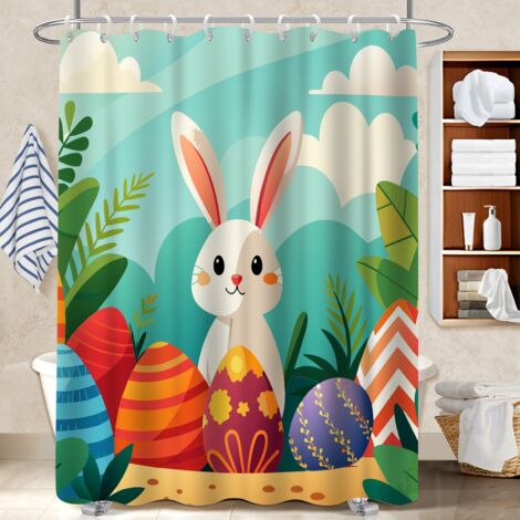 Rideau de bain en polyester 180x180 tissu respirant protection douche pour dans une salle de bain design (1/5)