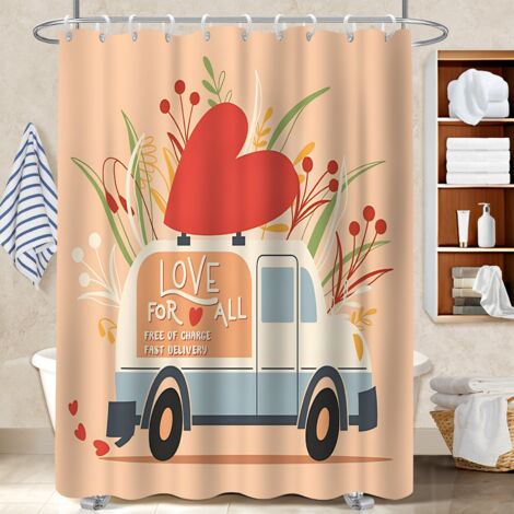 Voile de douche fluide en polyester 180x180 antifongique rideau séchage rapide pour les fêtes de fin d’année (1/5)