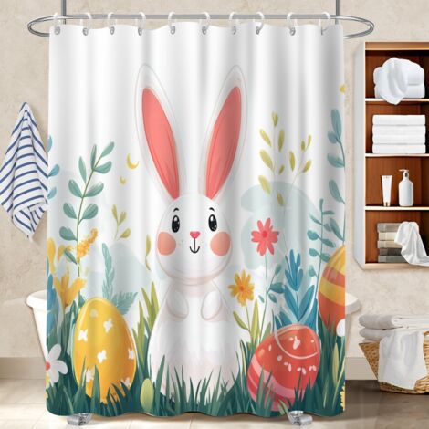 Rideau polyester pour douche 180x180 bordure lestée cache baignoire pour éviter les moisissures dans une pièce humide (1/5)