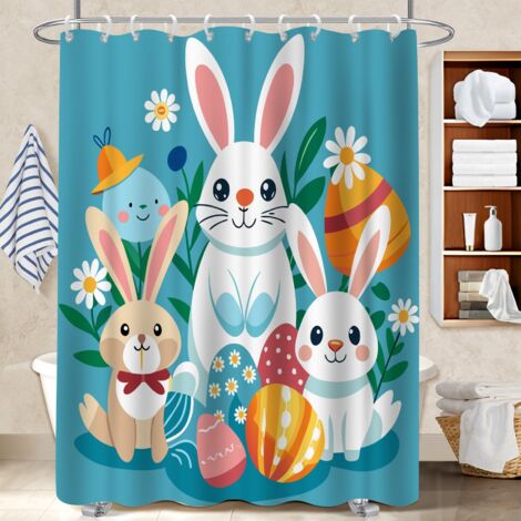 Rideau polyester pour douche 180x180 robuste rideau imperméable pour une ambiance tropicale et dépaysante (1/5)
