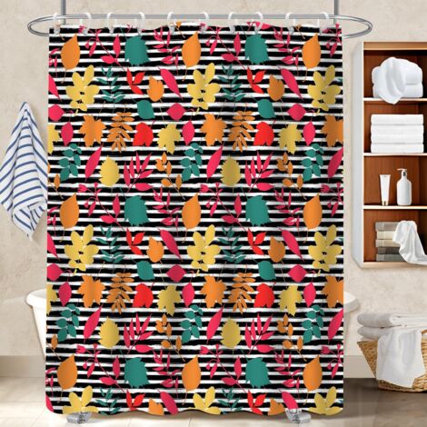 Voile de douche fluide en polyester 180x180 imperméable rideau séchage rapide pour optimiser un petit espace (1/5)