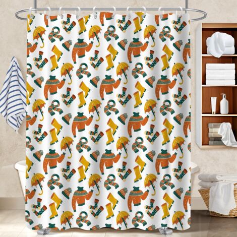 Rideau de bain imprimé polyester 180x180 poids aux ourlets polyester pour salle de bain pour les amateurs de déco (1/5)