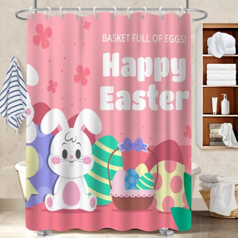 Rideau de douche en polyester 180x180 poids aux ourlets bâche polyester douche pour famille nombreuse (1/5)