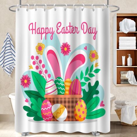 Rideau de bain imprimé polyester 180x180 poids aux ourlets rideau étanche pour optimiser un petit espace (1/5)