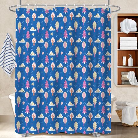 Rideau douche imperméable polyester 180x180 À œillets renforcés séparation douche pour rafraîchir sa salle de bain (1/5)