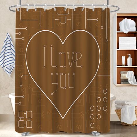 Voile de douche polyester 180x180 avec œillets cache baignoire pour rafraîchir sa salle de bain (1/5)