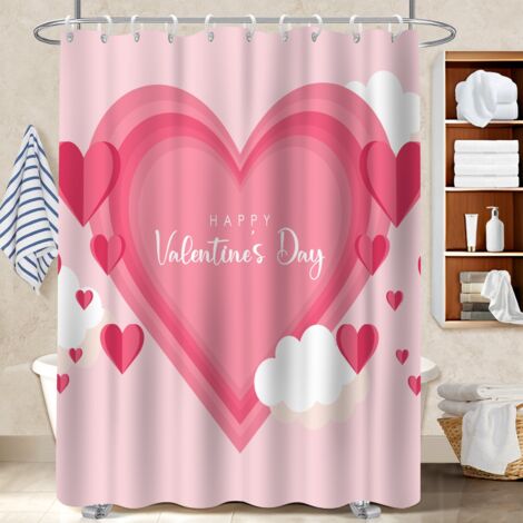 Rideau douche polyester 180x180 bordure lestée séparation douche pour famille nombreuse (1/5)