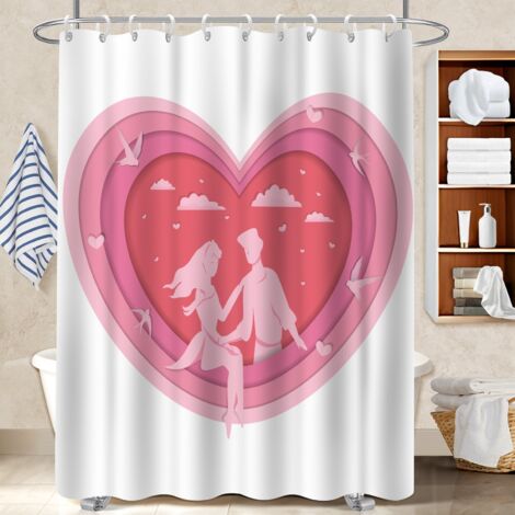 Rideau de bain imprimé polyester 180x180 aéré protection douche pour un intérieur cosy et chaleureux (1/5)