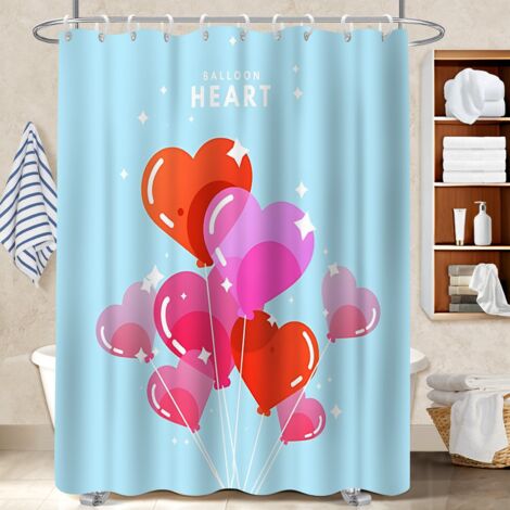 Ensemble rideau de douche polyester avec anneaux 180x180 design bâche polyester douche pour logement étudiant (1/5)