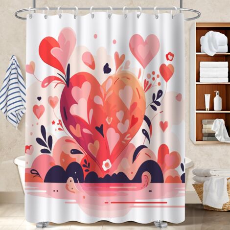 Rideau de bain en polyester 180x180 déco d‘intérieur voile de douche pour baignoire asymétrique (1/5)