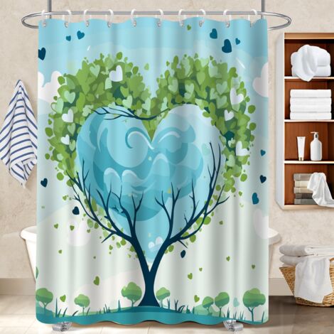 Rideau de bain en polyester 180x180 séchage rapide rideau étanche pour une déco d’hiver réconfortante (1/5)