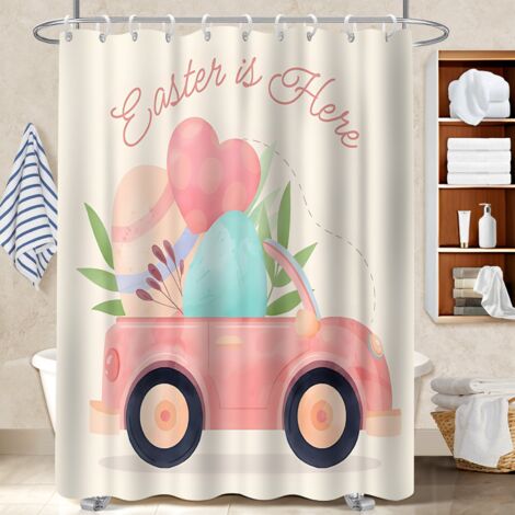 Rideau de douche tissu polyester 180x180 cocooning voile de douche pour les amateurs de déco (1/5)