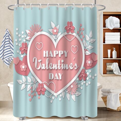 Ensemble rideau de douche polyester avec anneaux 180x180 aéré rideau séchage rapide pour délimiter l’espace dans une salle de bain ouverte (1/5)