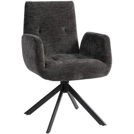 Chaises en tissu, chaises à design moderne. Mobiles, capacité jusqu’à 120 kg. Couleur noire. (1/2)