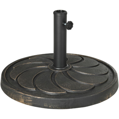 Portail de parasol de 18 kg, conçu pour des cadres de parasols d’un diamètre de 38/48 mm. C’est un portail de jardin rond, fabriqué en résine et recouvert de bronze. (1/2)