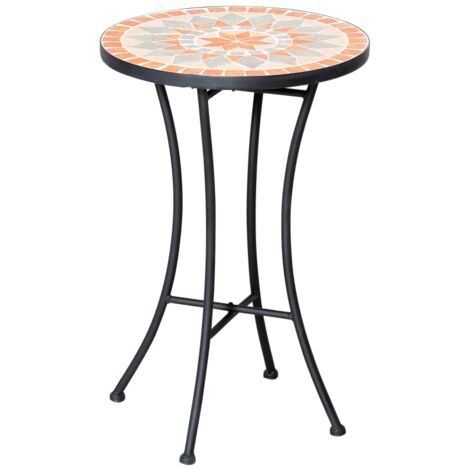 Table de service pour jardin, avec des pieds en forme de fleurs. Diamètre : 35,5 cm. Conforme aux conditions météorologiques difficiles. Parfait pour les jardins, les terrasses et les balcons. Couleur (1/2)