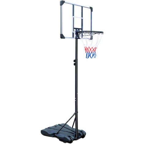 Arc de basket portable, dont la hauteur peut être ajustée entre 164,59 et 213,36 cm. Il est équipé de roulettes, ce qui le rend adapté à l’utilisation en intérieur ou en extérieur. Idéal pour les jeun (1/2)