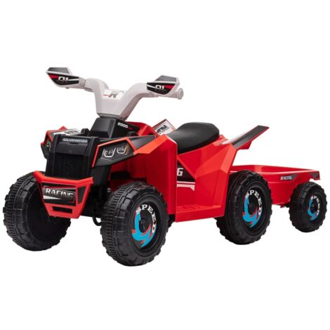 Véhicule électrique pour enfants, avec attelage. Vitesse de croisière : 2,5 km/h. Durée de conduite : 50 minutes. Conçu pour des enfants âgés de 1,5 à 3 ans. Poids maximum supportable : 25 kg. Couleur (1/2)