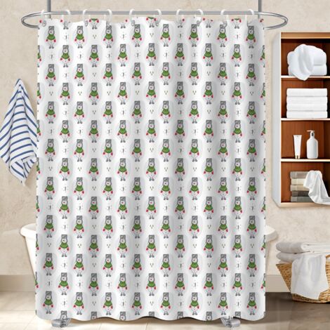 Rideau de douche tissu polyester 180x180 déco d‘intérieur rideau imperméable pour offrir à noël ou un anniversaire (1/5)