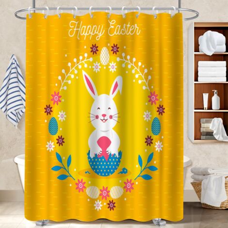 Rideau douche imperméable polyester 180x180 Étanche rideau séchage rapide pour mobi (1/5)