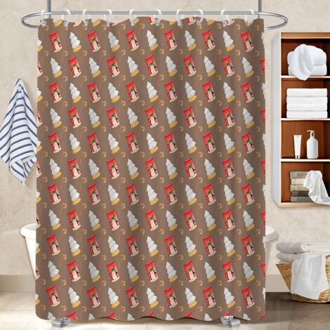 Rideau de bain imprimé polyester 180x180 À œillets renforcés cache baignoire pour salle de bain avec baignoire (1/5)