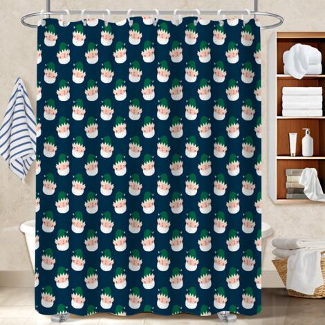 Rideau de douche imperméable en polyester 180x180 naturel housse de baignoire pour les fêtes de fin d’année (1/5)