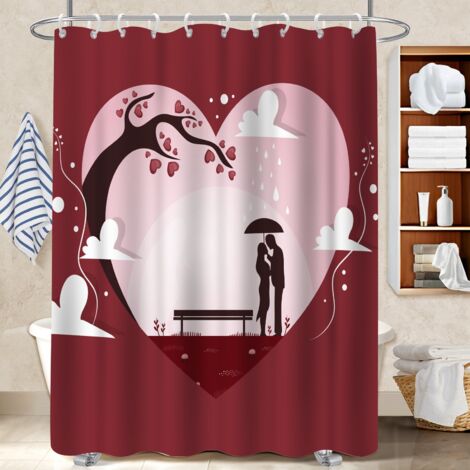 Voile de douche fluide en polyester 180x180 Élégant bâche de douche pour avec accessoires assortis (1/5)