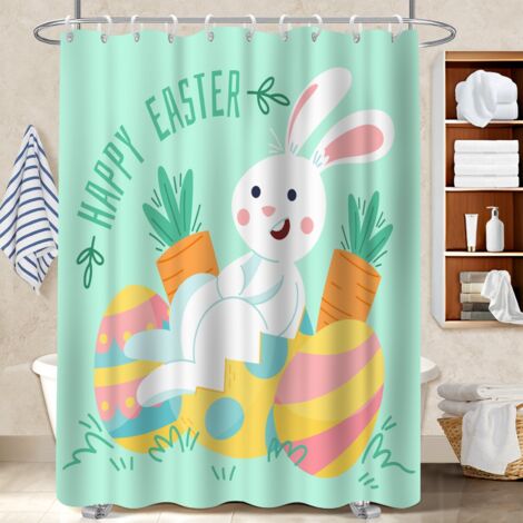 Rideau de douche en polyester 180x180 antifongique cache baignoire pour une déco moderne (1/5)