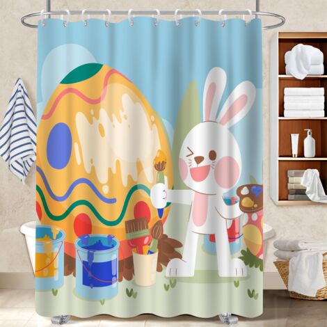 Rideau de douche imperméable en polyester 180x180 Étanche protection douche pour une déco qui inspire (1/5)