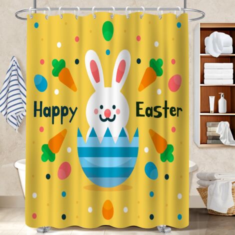 Rideau de bain imprimé polyester 180x180 déco d‘intérieur rideau séchage rapide pour offrir à noël ou un anniversaire (1/5)