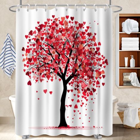 Rideau de douche en polyester 180x180 avec motif bâche de douche pour optimiser un petit espace (1/5)