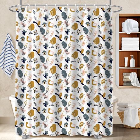 Rideau polyester pour douche 180x180 esthétique séparation douche pour accueillir l’été dans sa maison (1/5)
