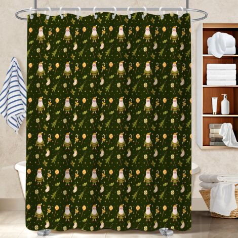 Ensemble rideau de douche polyester avec anneaux 180x180 léger polyester pour salle de bain pour maison de vacances au bord de la mer (1/5)