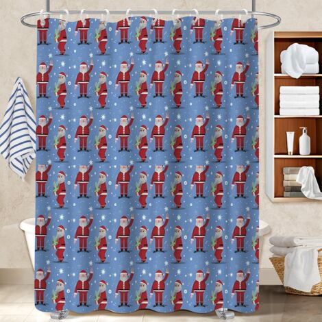 Kit rideau de douche en polyester 180x180 décoratif rideau imperméable pour maison de vacances au bord de la mer (1/5)