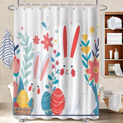 Rideau de douche imperméable en polyester 180x180 poids lesté séparation douche pour nouvelle déco pour la rentrée (1/5)