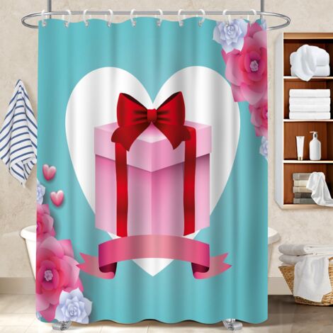 Rideau de bain en polyester 180x180 tissu respirant séparation douche pour avec accessoires assortis (1/5)