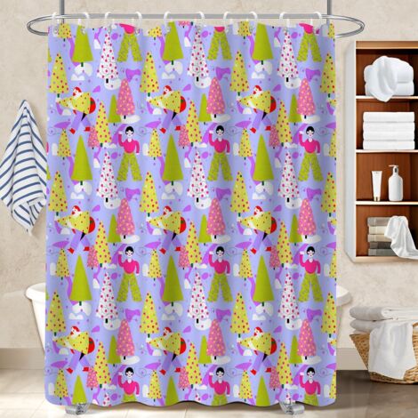 Rideau de douche en polyester 180x180 avec anneaux voile de douche pour jeune couple emménageant (1/5)