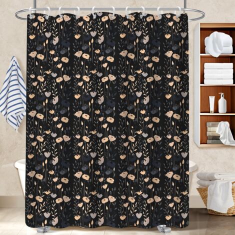 Rideau de douche imperméable en polyester 180x180 naturel bâche polyester douche pour créer une ambiance spa (1/5)