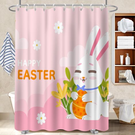 Voile de douche polyester 180x180 Étanche rideau étanche pour une touche de gaieté et de couleur (1/5)