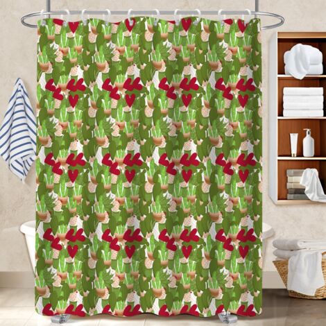 Rideau douche polyester 180x180 infroissable protection douche pour salle de bain d’amis (1/5)