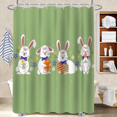 Rideau de douche tissu polyester 180x180 avec anneaux bâche polyester douche pour nouvelle déco pour la rentrée (1/5)