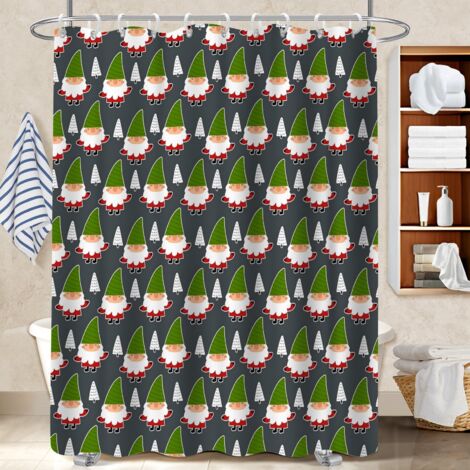 Ensemble rideau de douche polyester avec anneaux 180x180 imperméable polyester pour salle de bain pour un printemps fleuri dans la salle de bain (1/5)