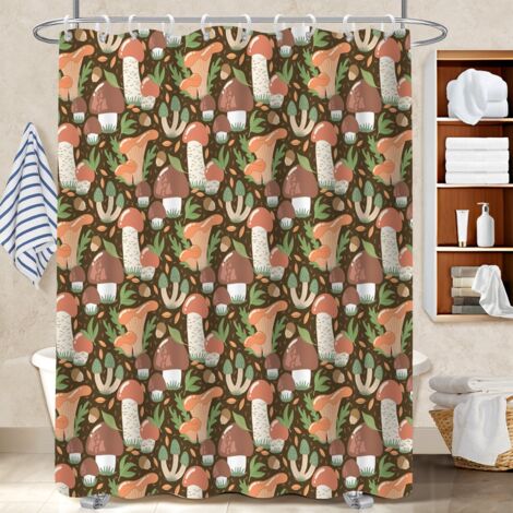 Rideau de douche en polyester 180x180 imperméable rideau étanche pour avec accessoires assortis (1/5)