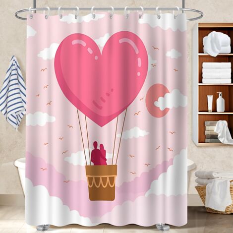 Kit rideau de douche en polyester 180x180 déco d‘intérieur protection douche pour une ambiance tropicale et dépaysante (1/5)
