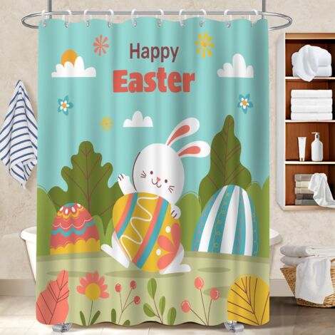 Voile de douche fluide en polyester 180x180 esthétique protection douche pour avec accessoires assortis (1/5)