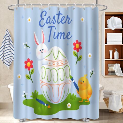 Rideau de bain imprimé polyester 180x180 artistique séparation douche pour salle de bain avec douche à l’italienne (1/5)