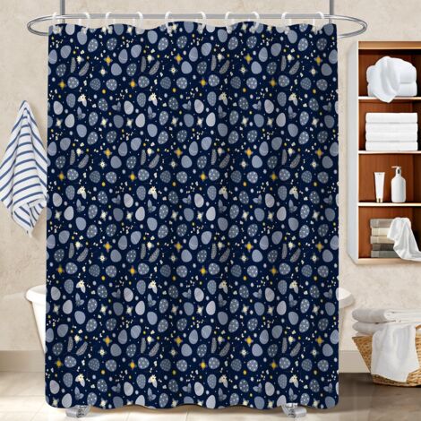 Ensemble rideau de douche polyester avec anneaux 180x180 séchage rapide cache baignoire pour offrir à noël ou un anniversaire (1/5)