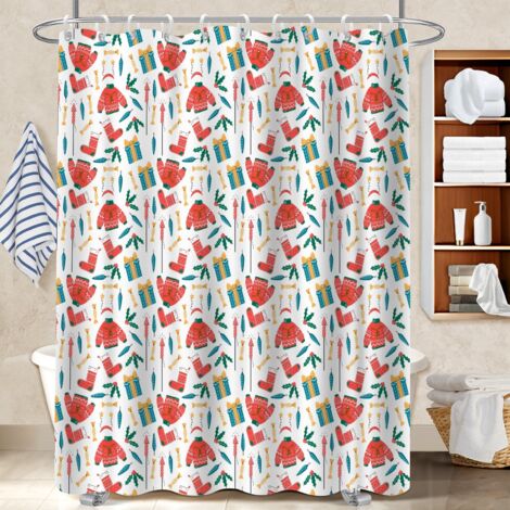 Voile de douche fluide en polyester 180x180 léger protection douche pour hôtel / airbnb (1/5)