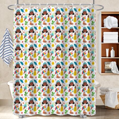 Voile de douche polyester 180x180 déco d‘intérieur bâche de douche pour optimiser un petit espace (1/5)